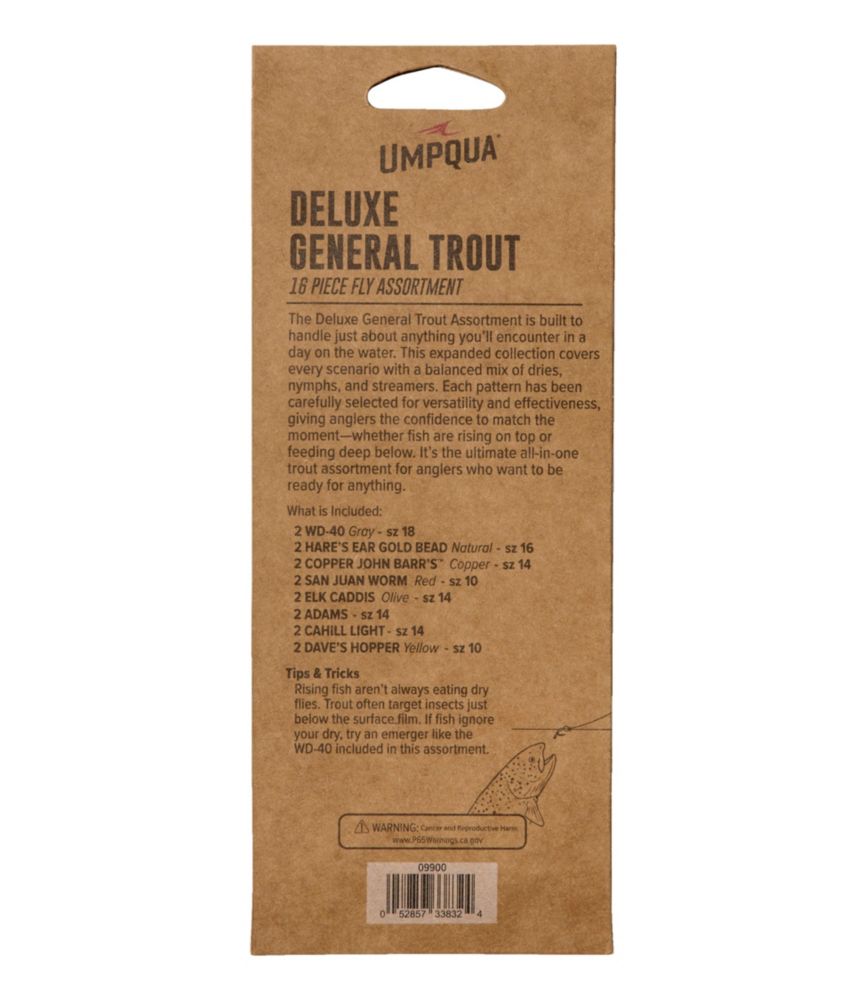 Umpqua Deluxe General Trout Fly Assortment, 16 flies