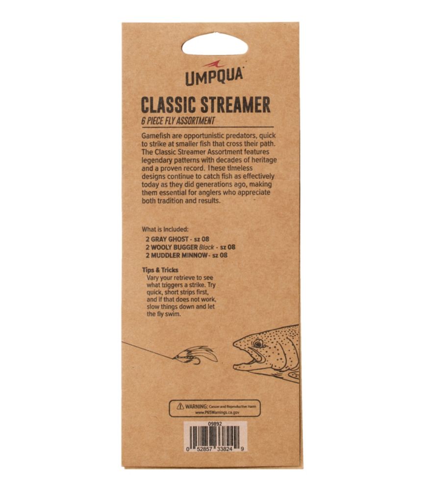 Umpqua Classic Streamer Fly Assortment, 6 flies
