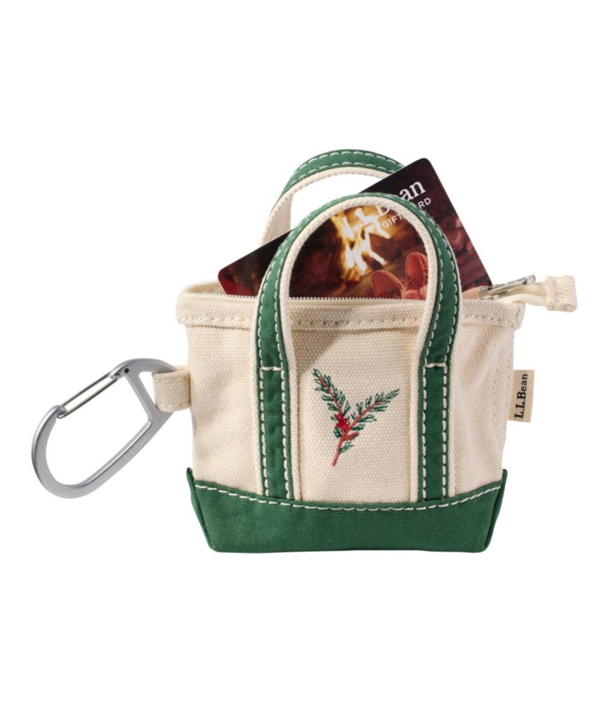 L.L.Bean Embroidered Micro Tote Bag, Pine Sprig