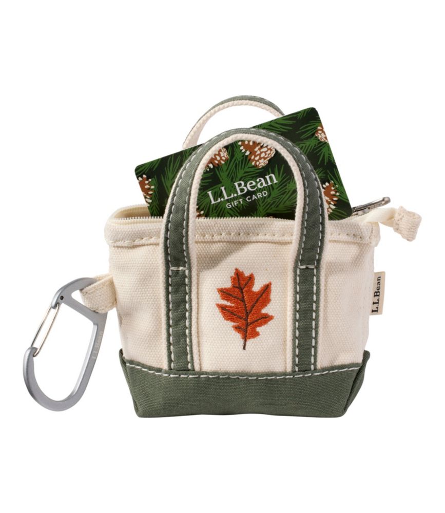 Embroidered Micro Tote Bag, Autumn Leaf
