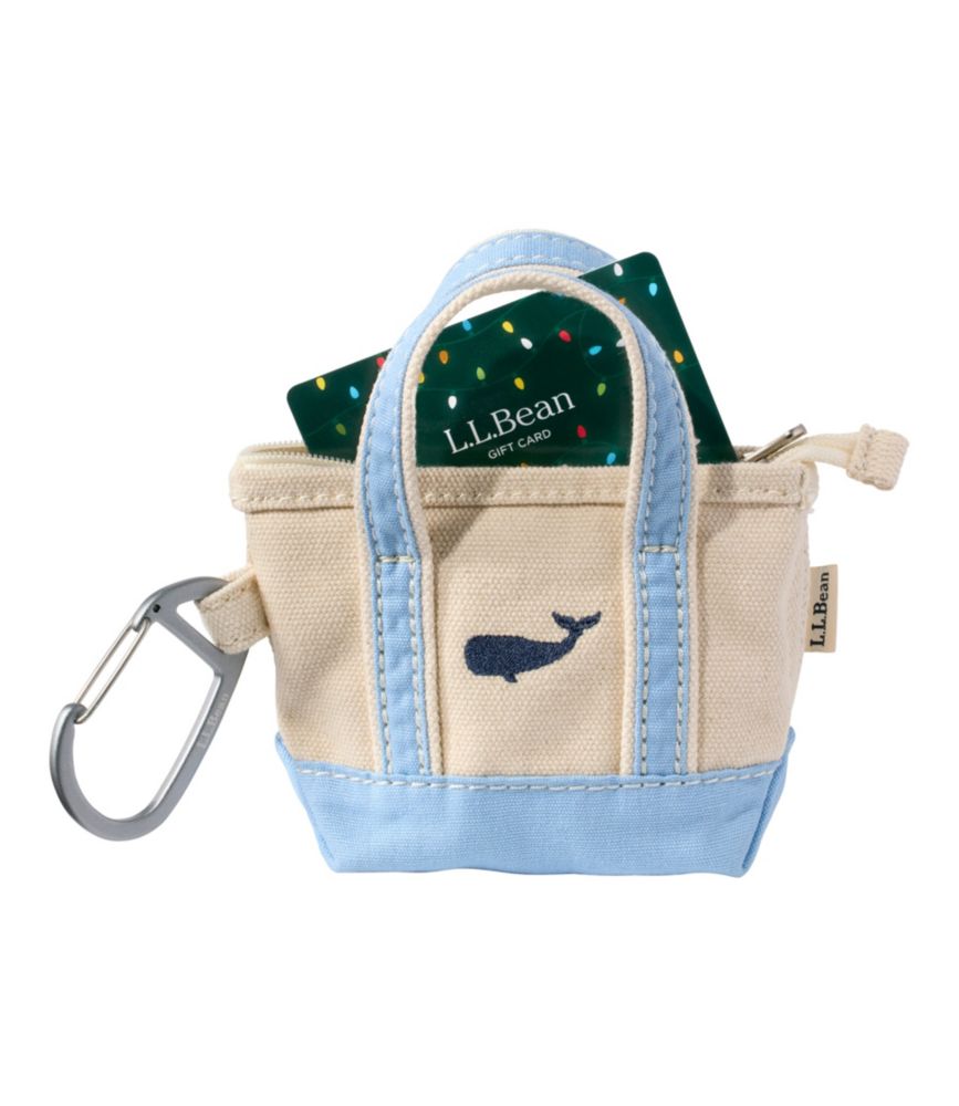 L.L.Bean Embroidered Micro Tote Bag, Whale, Seaboard Blue/Navy, small image number 3