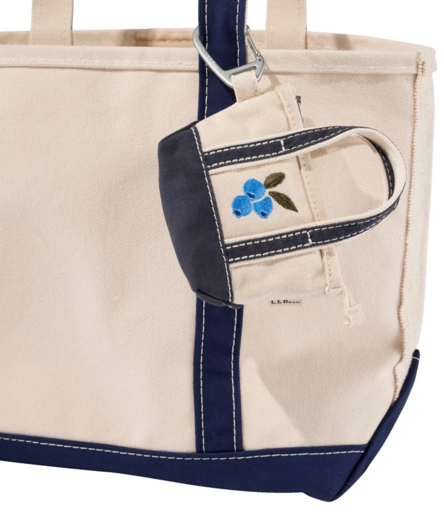L.L.Bean Embroidered Micro Tote Bag, Blueberries, Navy/Arctic Blue, small image number 2
