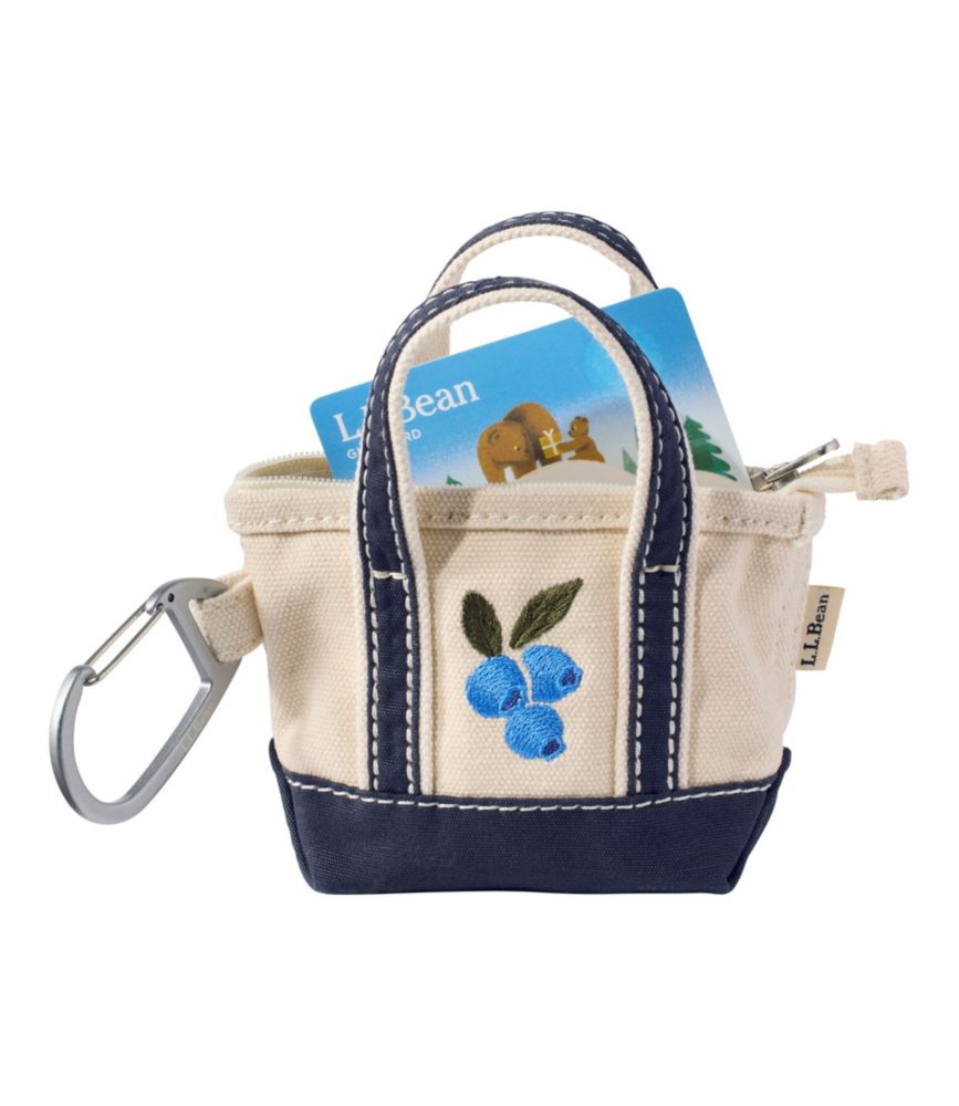 L.L.Bean Embroidered Micro Tote Bag, Blueberries