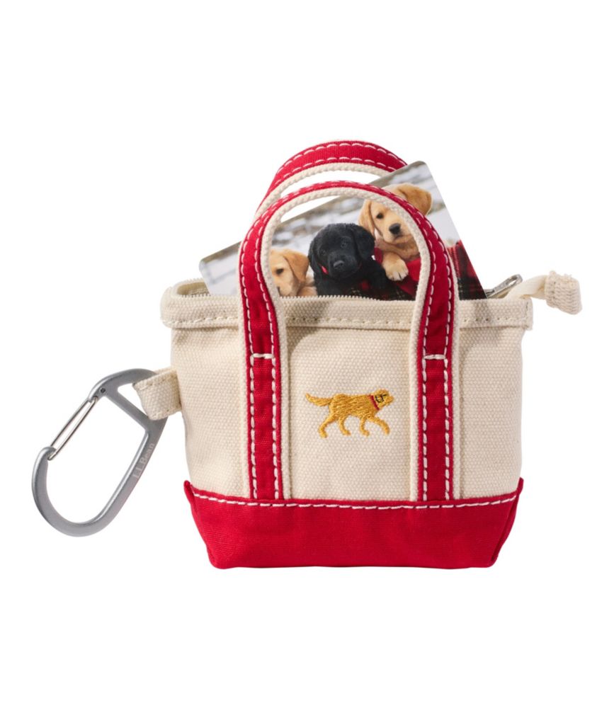 L.L.Bean Embroidered Micro Tote Bag, Yellow Dog
