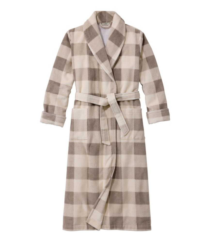 Women's Soft Plush Terry Robe, Plaid