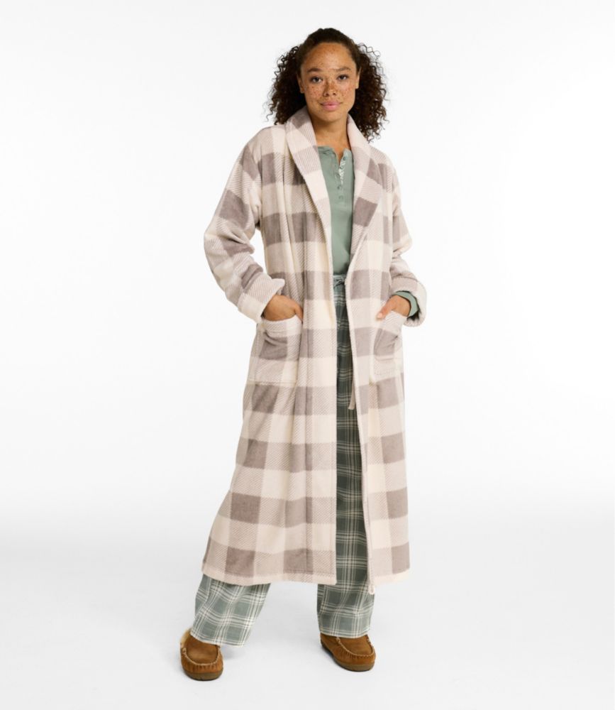 Women's Soft Plush Terry Robe, Plaid