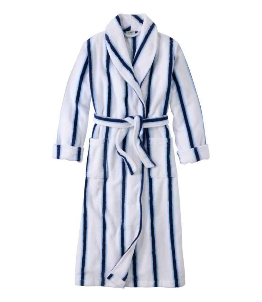 Women's Soft Plush Terry Robe, Stripe