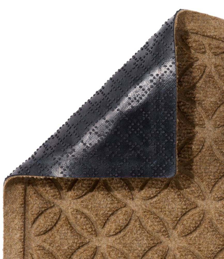 Heavyweight Recycled Waterhog Doormat, Half Round, Geometric Rings, Graphite, small image number 2