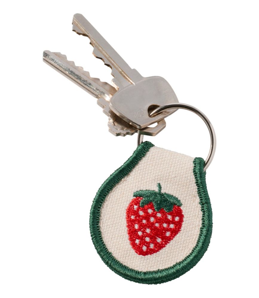 Embroidered Patch Charm, Strawberry, Multi, small image number 2