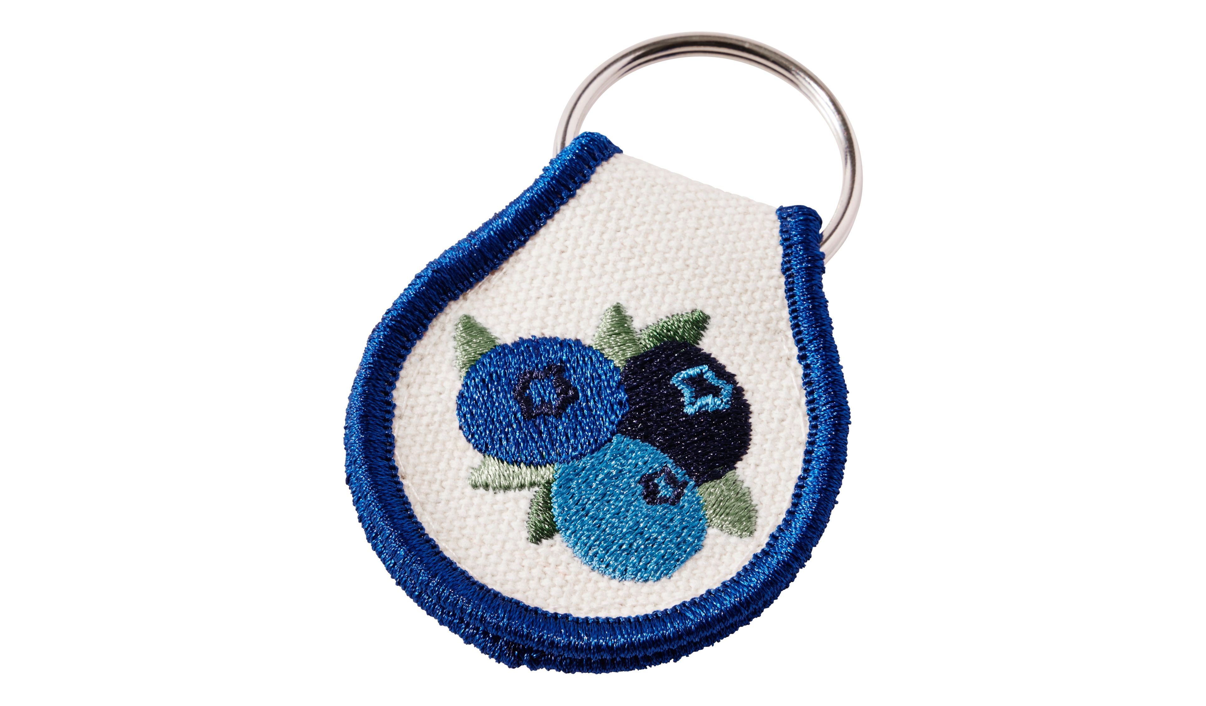 Embroidered Patch Charm, Blueberries