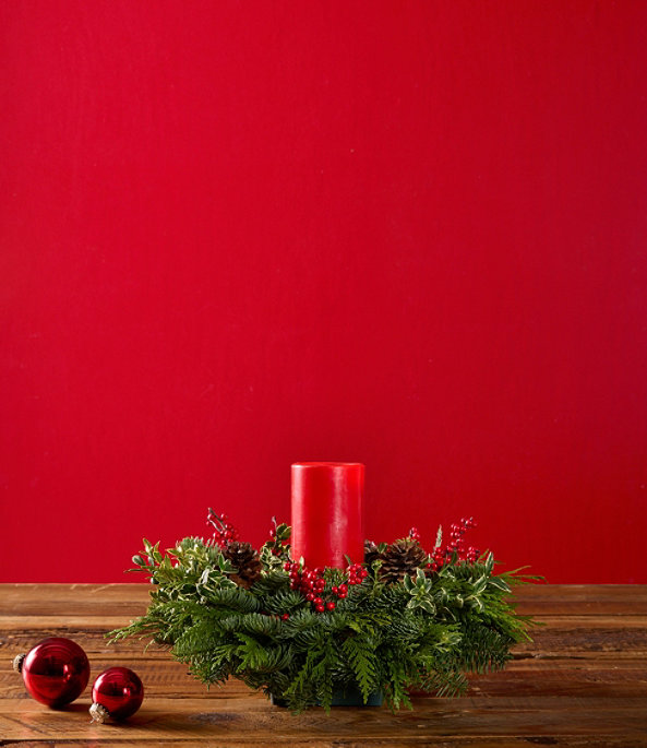 Winter Foliage Centerpiece Pillar, One Color, large image number 1