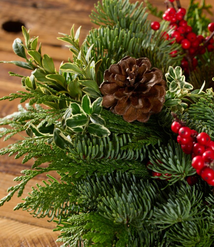 Fresh Winter Foliage Centerpiece, Pillar