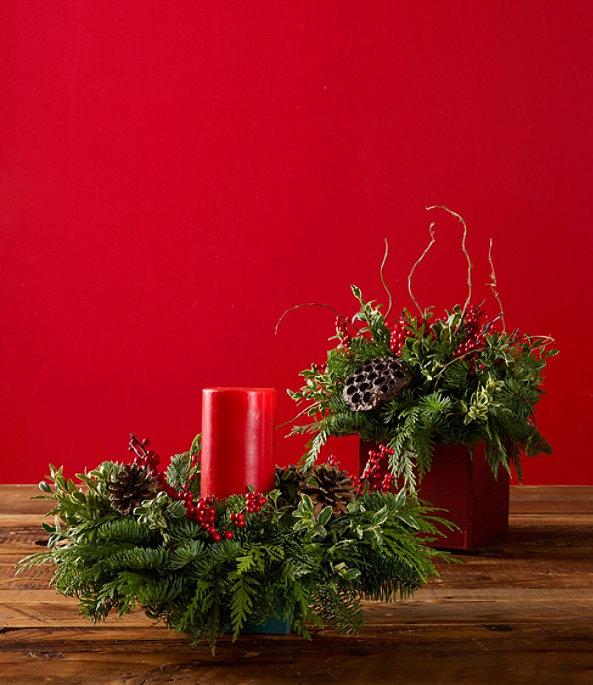 Winter Foliage Centerpiece Pillar, One Color, large image number 3